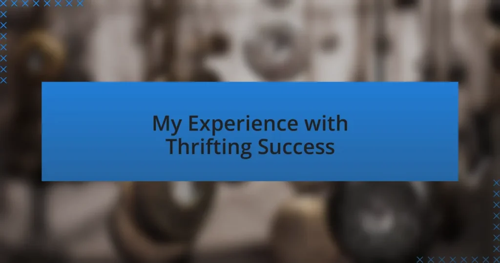 My Experience with Thrifting Success