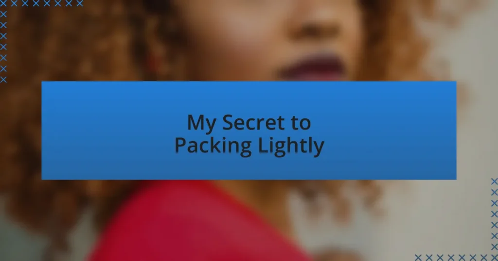 My Secret to Packing Lightly