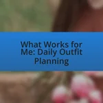 What Works for Me: Daily Outfit Planning